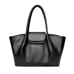 Pleat Style Genuine Leather Shoulder Bag